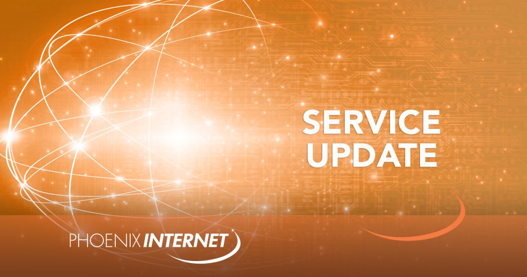 Service Update October 1st, 2018 Phoenix
